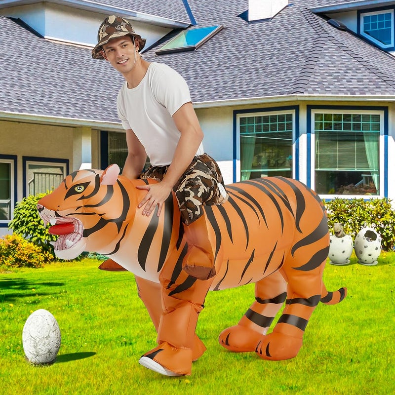 GOOSH Inflatable Tiger Costume for Adult Halloween Costume Women Man Funny Blow up Costume for Halloween Party Cosplay - Image 3